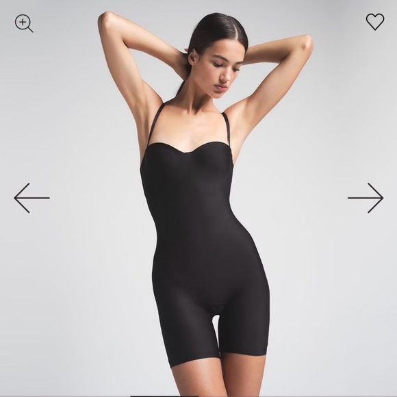 SKIMS BODY ZONED UNDERWIRE MID THIGH BODYSUIT- ONYX NWT